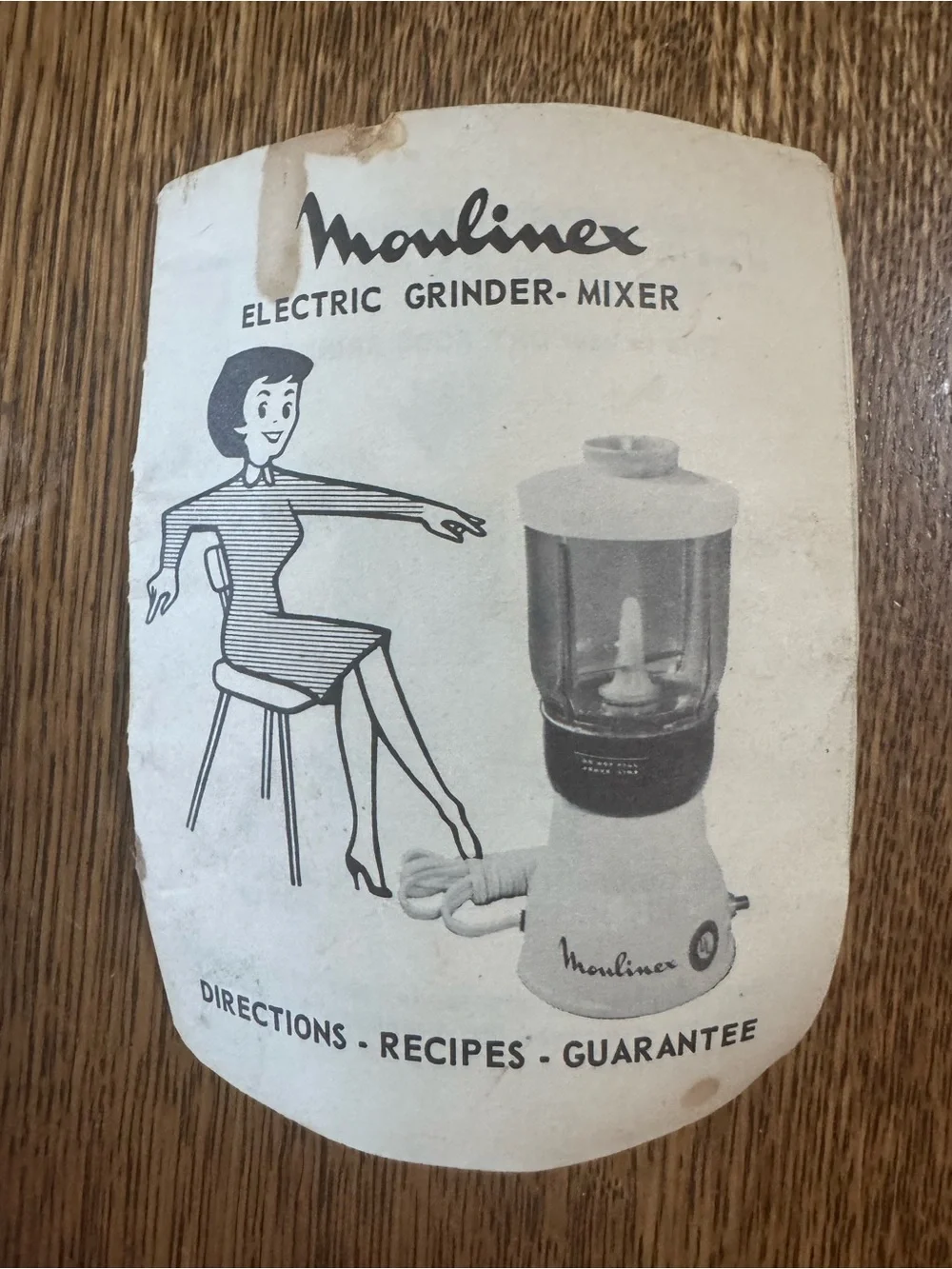 Vintage 1950 Molinex French grinder/ blender. 10” Tall.